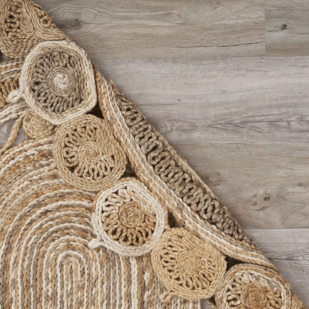 7' X 9' Natural Jute Hand Braided Oval Rug