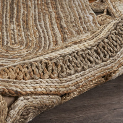 5' X 7' Natural Jute Hand Braided Oval Rug
