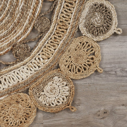 7' X 9' Natural Jute Hand Braided Oval Rug