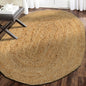 2' X 3' Natural Jute Hand Braided Oval Rug