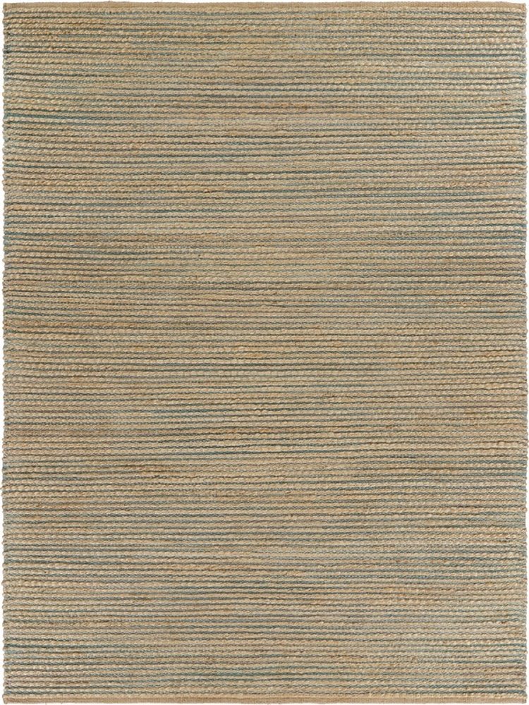 5' X 8' Tan and Blue Undertone Striated Area Rug