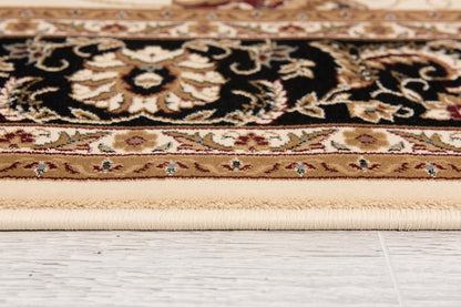 15' Black And Ivory Oriental Runner Rug
