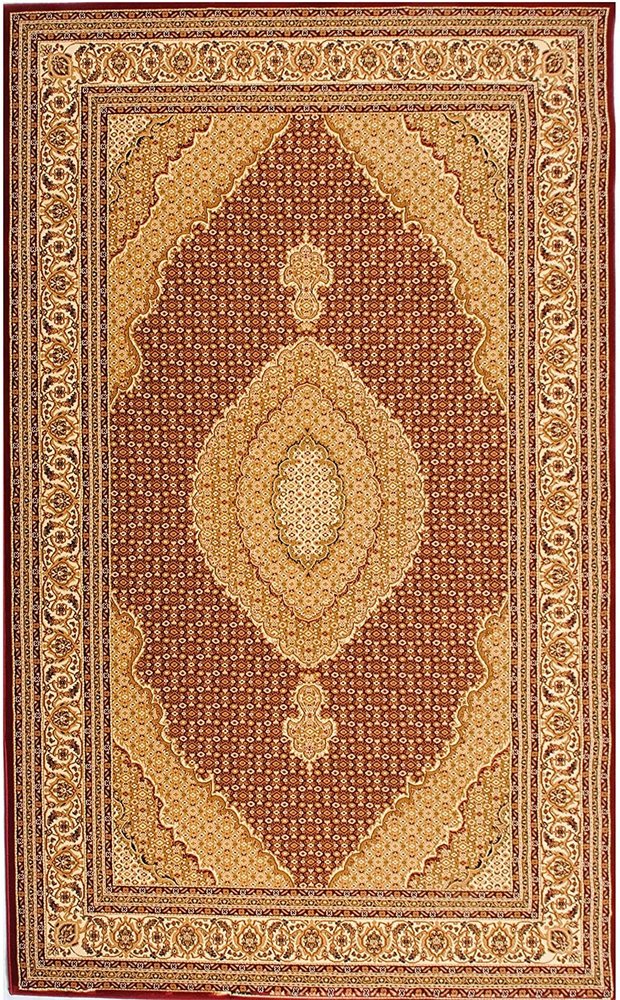 10' Red And Beige Oriental Runner Rug