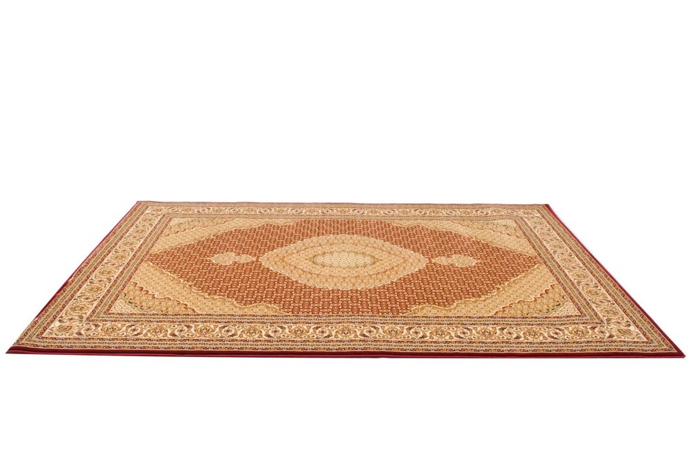 10' Red And Beige Oriental Runner Rug