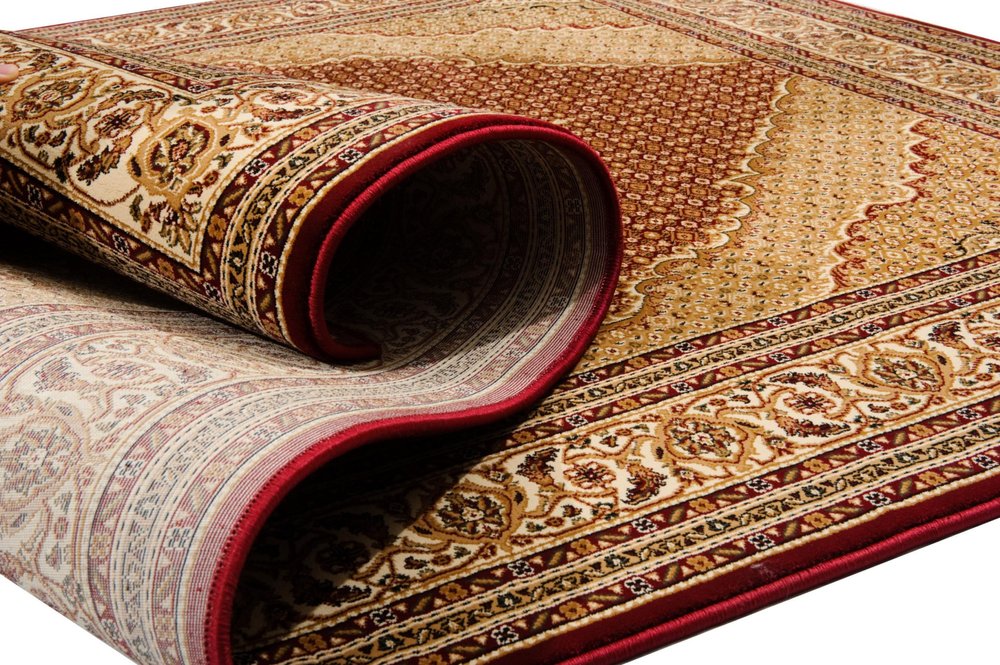 10' Red And Beige Oriental Runner Rug