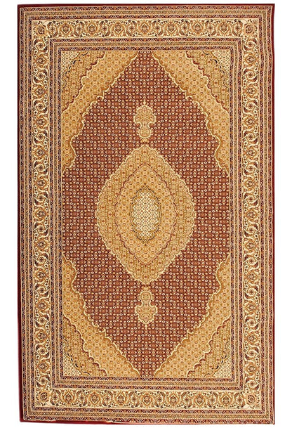 10' Red And Beige Oriental Runner Rug
