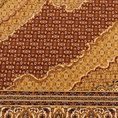 5' Red Round Oriental Power Loom Area Rug