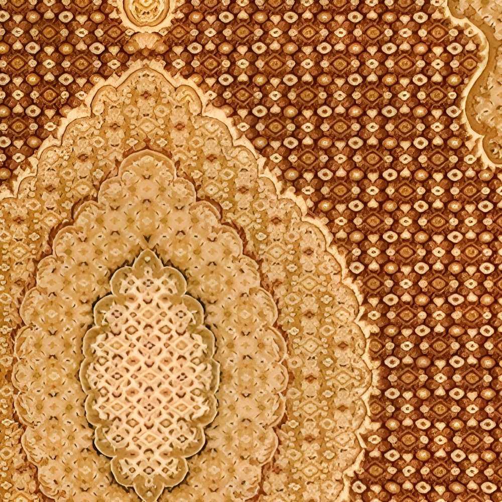 5' Red Round Oriental Power Loom Area Rug