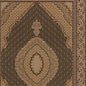 10' Beige And Black Medallion Runner Rug