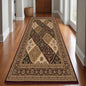 5' X 8' Red and Beige Oriental Power Loom Area Rug