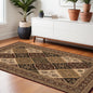 5' X 8' Red and Beige Oriental Power Loom Area Rug