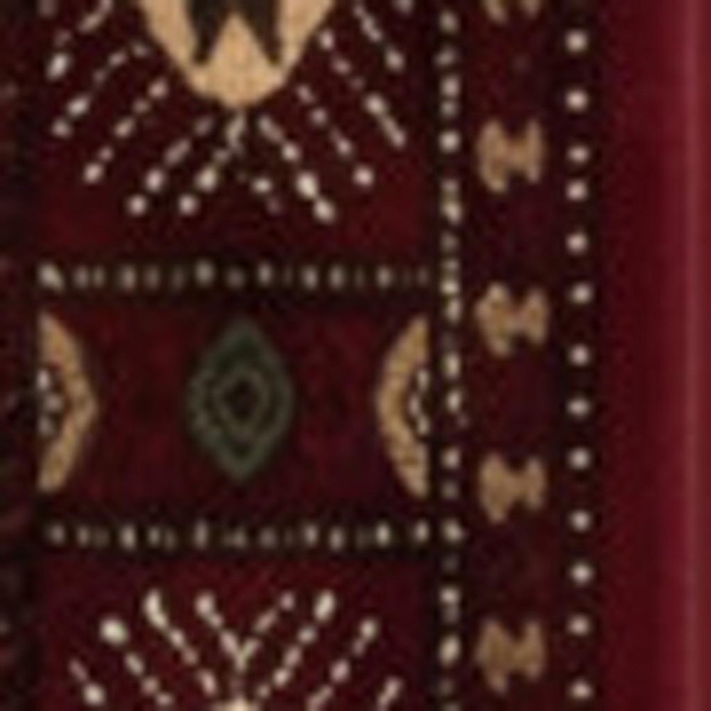10' Red And Ivory Floral Medallion Runner Rug