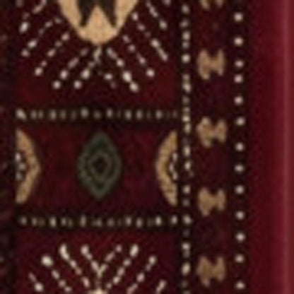 10' Red And Ivory Floral Medallion Runner Rug