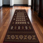 10' Red And Ivory Floral Medallion Runner Rug