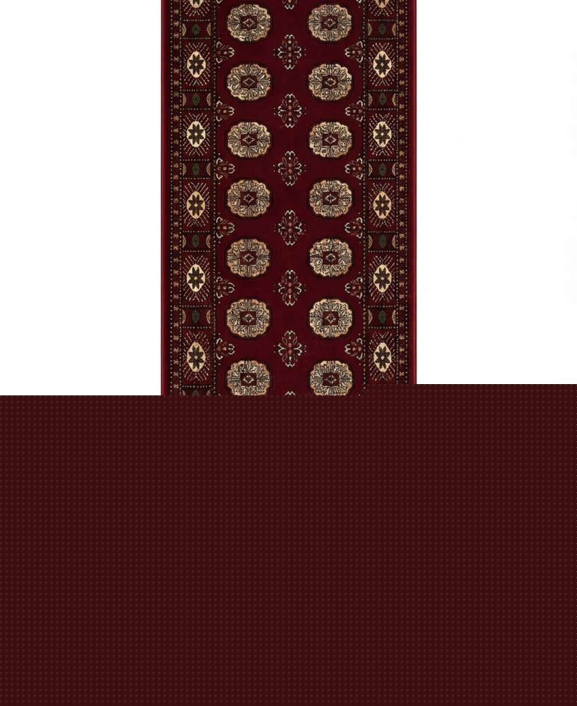 10' Red And Ivory Floral Medallion Runner Rug