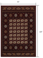 5' X 8' Red and Ivory Floral Medallion Power Loom Area Rug