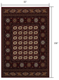 5' X 8' Red and Ivory Floral Medallion Power Loom Area Rug