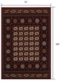 5' X 8' Red and Ivory Floral Medallion Power Loom Area Rug