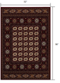 5' X 8' Red and Ivory Floral Medallion Power Loom Area Rug