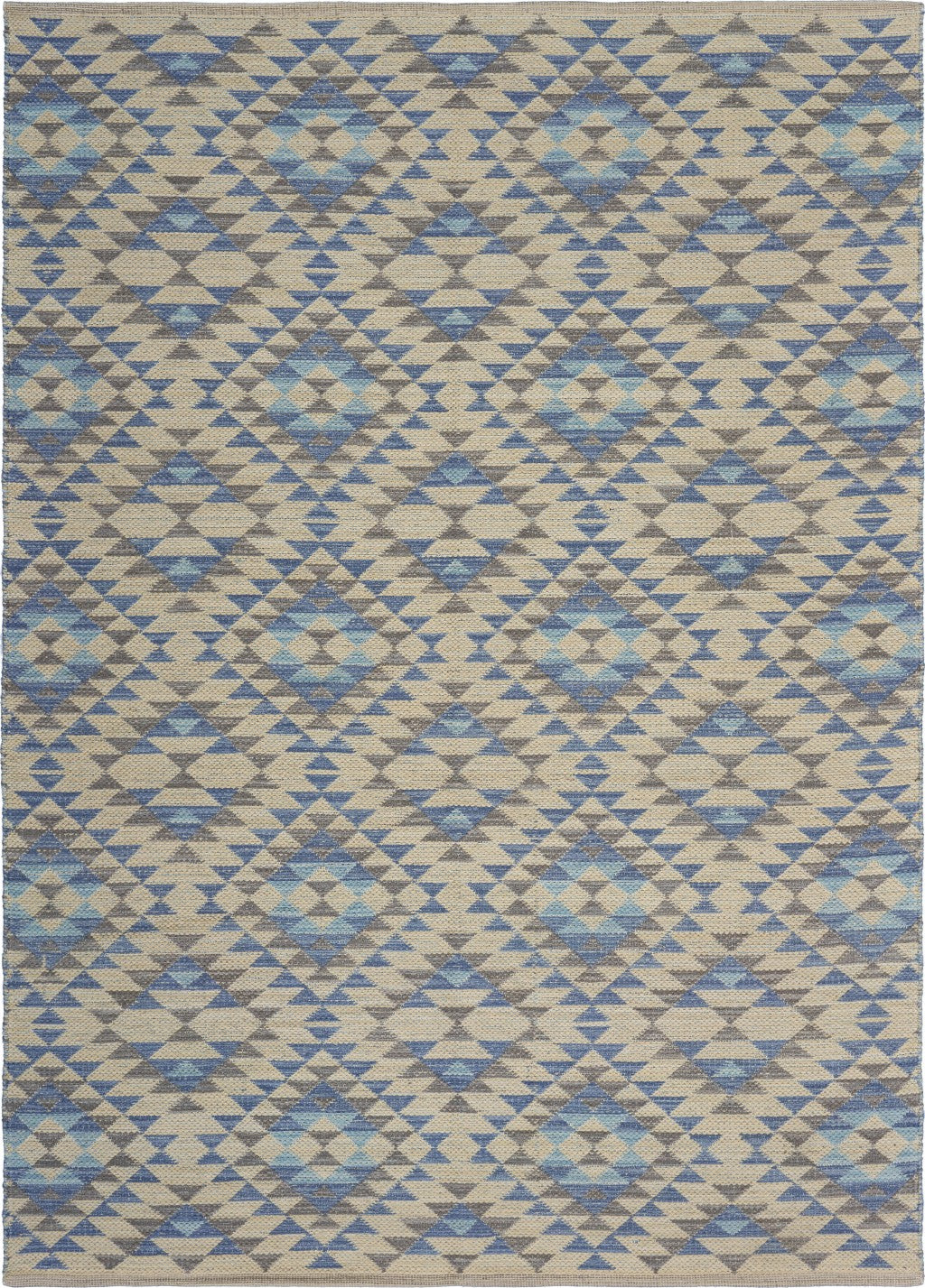 3' x 5' Blue Decorative Lattice Area Rug