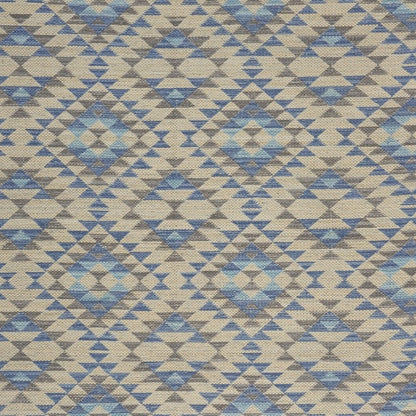 3' x 5' Blue Decorative Lattice Area Rug