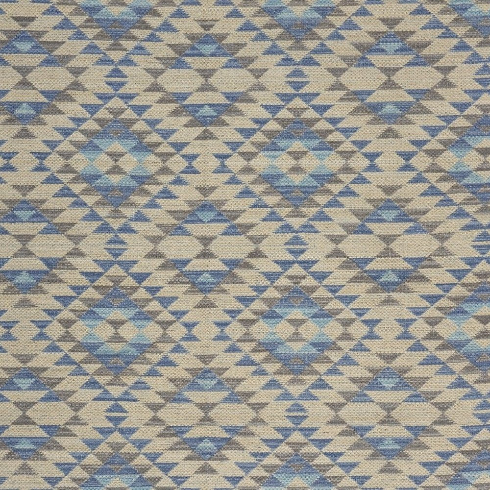 5' X 7' Blue Decorative Lattice Area Rug
