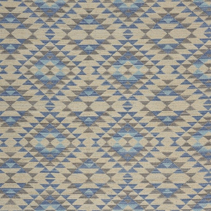 5' X 7' Blue Decorative Lattice Area Rug