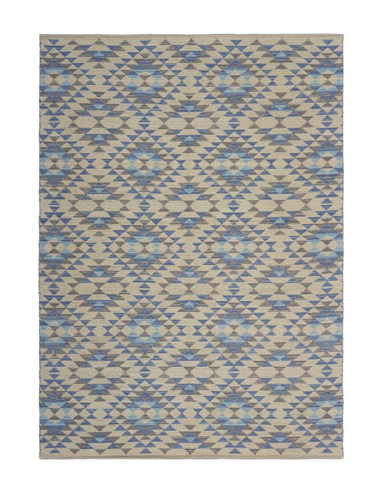 3' x 5' Blue Decorative Lattice Area Rug