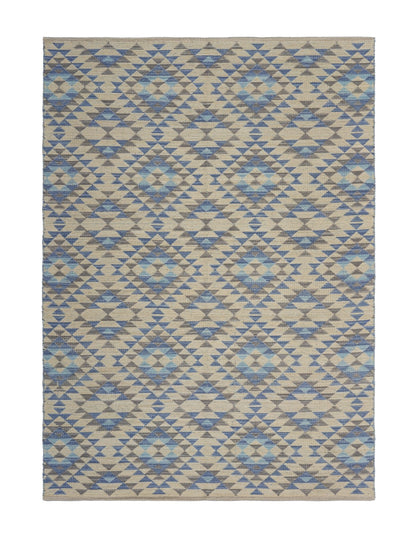 3' x 5' Blue Decorative Lattice Area Rug