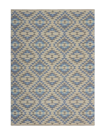 5' X 7' Blue Decorative Lattice Area Rug