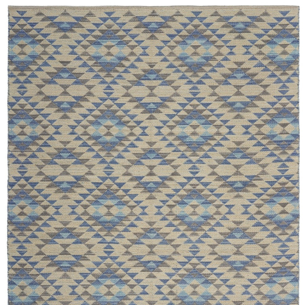 3' x 5' Blue Decorative Lattice Area Rug