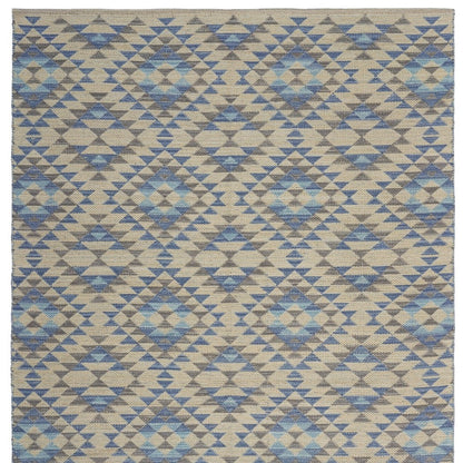 3' x 5' Blue Decorative Lattice Area Rug