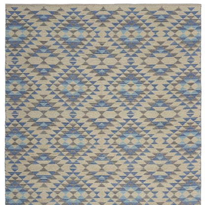 5' X 7' Blue Decorative Lattice Area Rug
