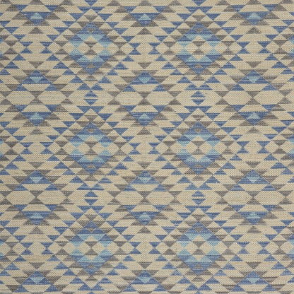 5' X 7' Blue Decorative Lattice Area Rug