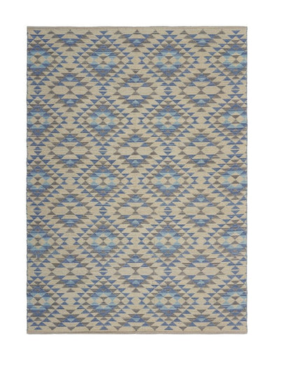 5' X 7' Blue Decorative Lattice Area Rug