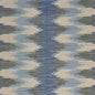 5' X 7' Blue and Cream Ikat Pattern Area Rug