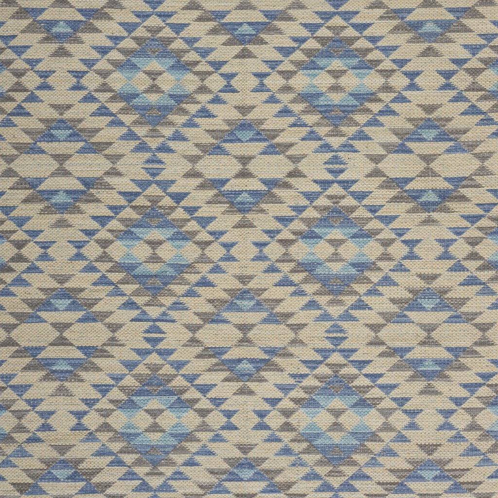 3' x 5' Blue Decorative Lattice Area Rug