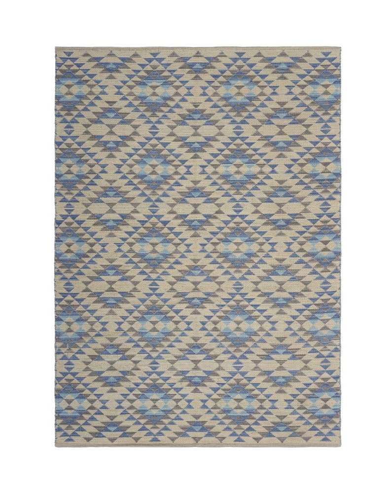 5' X 7' Blue Decorative Lattice Area Rug
