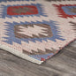 5' X 7' Red and Blue Geometric Diamonds Area Rug