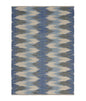 3' x 4' Blue and Cream Ikat Pattern Area Rug