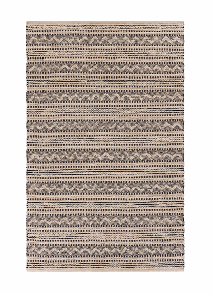 8' X 10' Black and Blush Chevron Stripe Area Rug