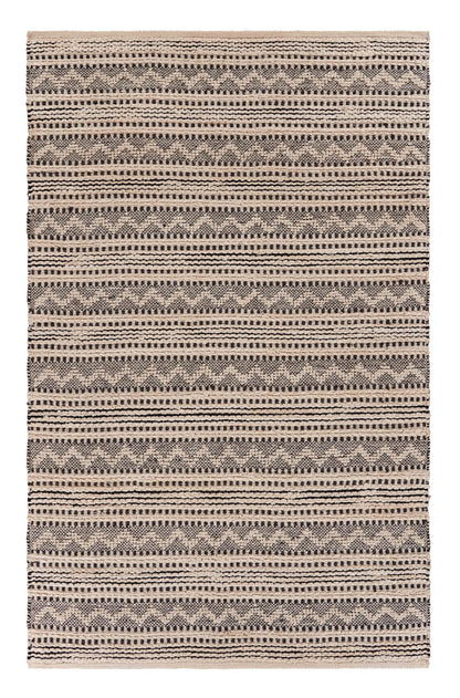 8' X 10' Black and Blush Chevron Stripe Area Rug