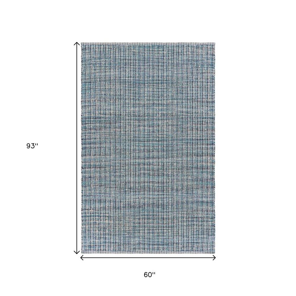 5' X 8' Classic Blue Jute Area Rug