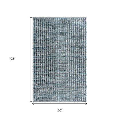 5' X 8' Classic Blue Jute Area Rug