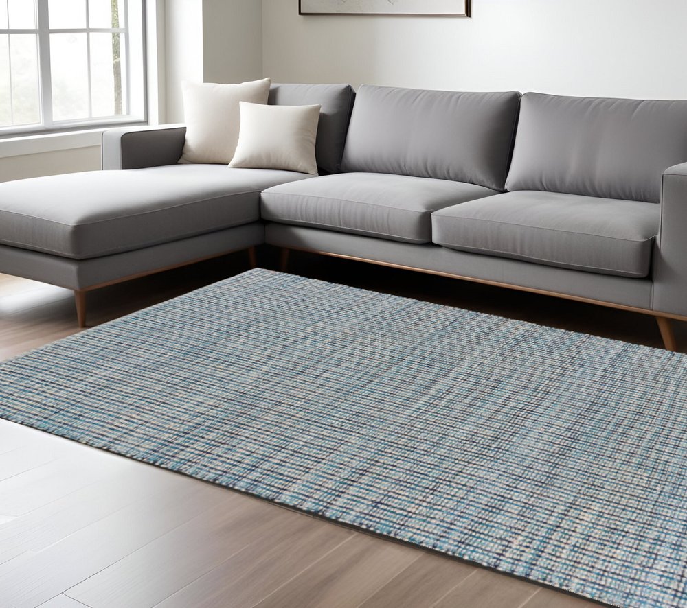 5' X 8' Classic Blue Jute Area Rug