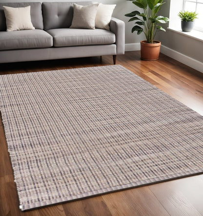 5' X 8' Brown and Beige Toned Jute Area Rug