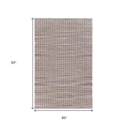 5' X 8' Brown and Beige Toned Jute Area Rug