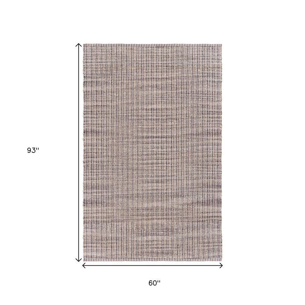 5' X 8' Brown and Beige Toned Jute Area Rug