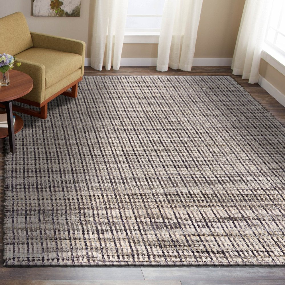 5' X 8' Brown and Beige Toned Jute Area Rug