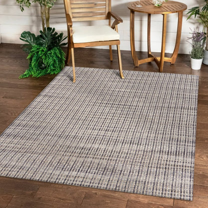 5' X 8' Brown and Beige Toned Jute Area Rug